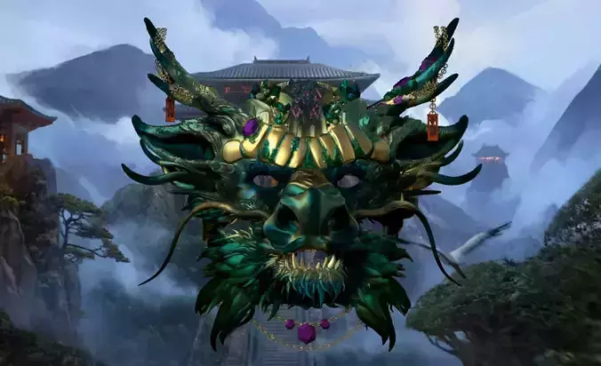 Mask Chinese dragon fursuit