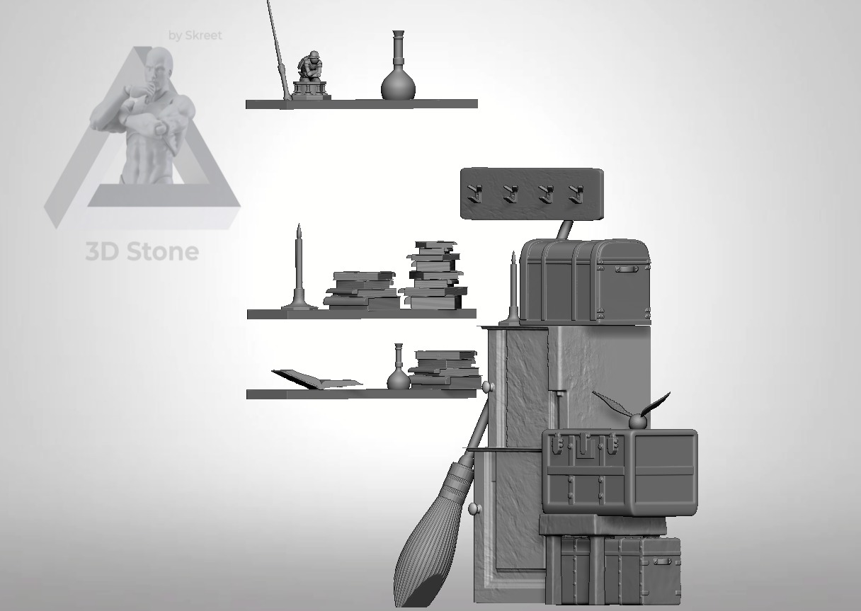 Cupboard Under the Stairs Book Nook Harry Potter 3D print model_6