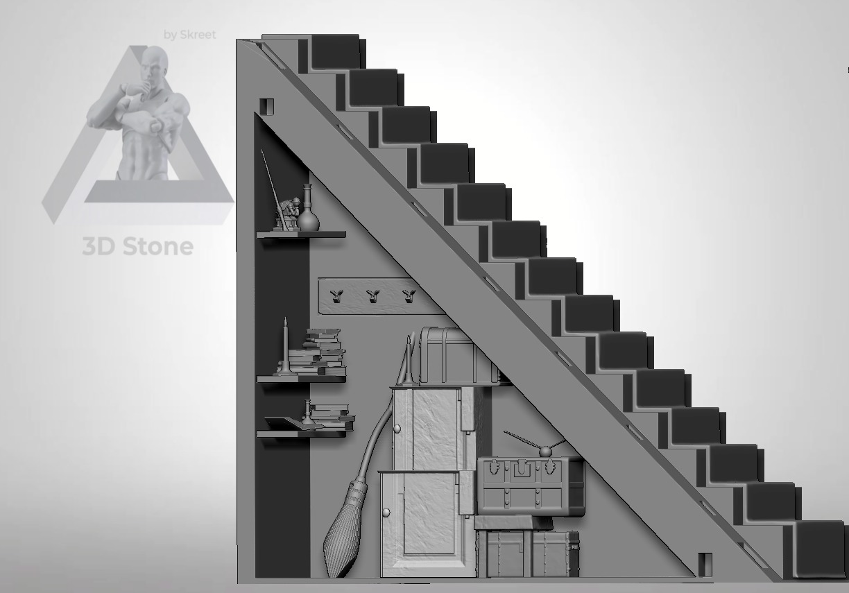 Cupboard Under the Stairs Book Nook Harry Potter 3D print model_7