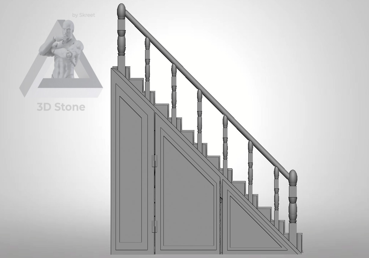 Cupboard Under the Stairs Book Nook Harry Potter 3D print model_1