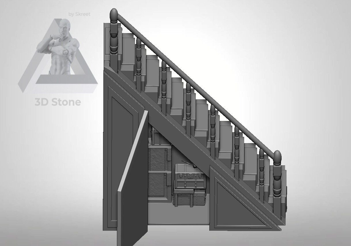 Cupboard Under the Stairs Book Nook Harry Potter 3D print model_2