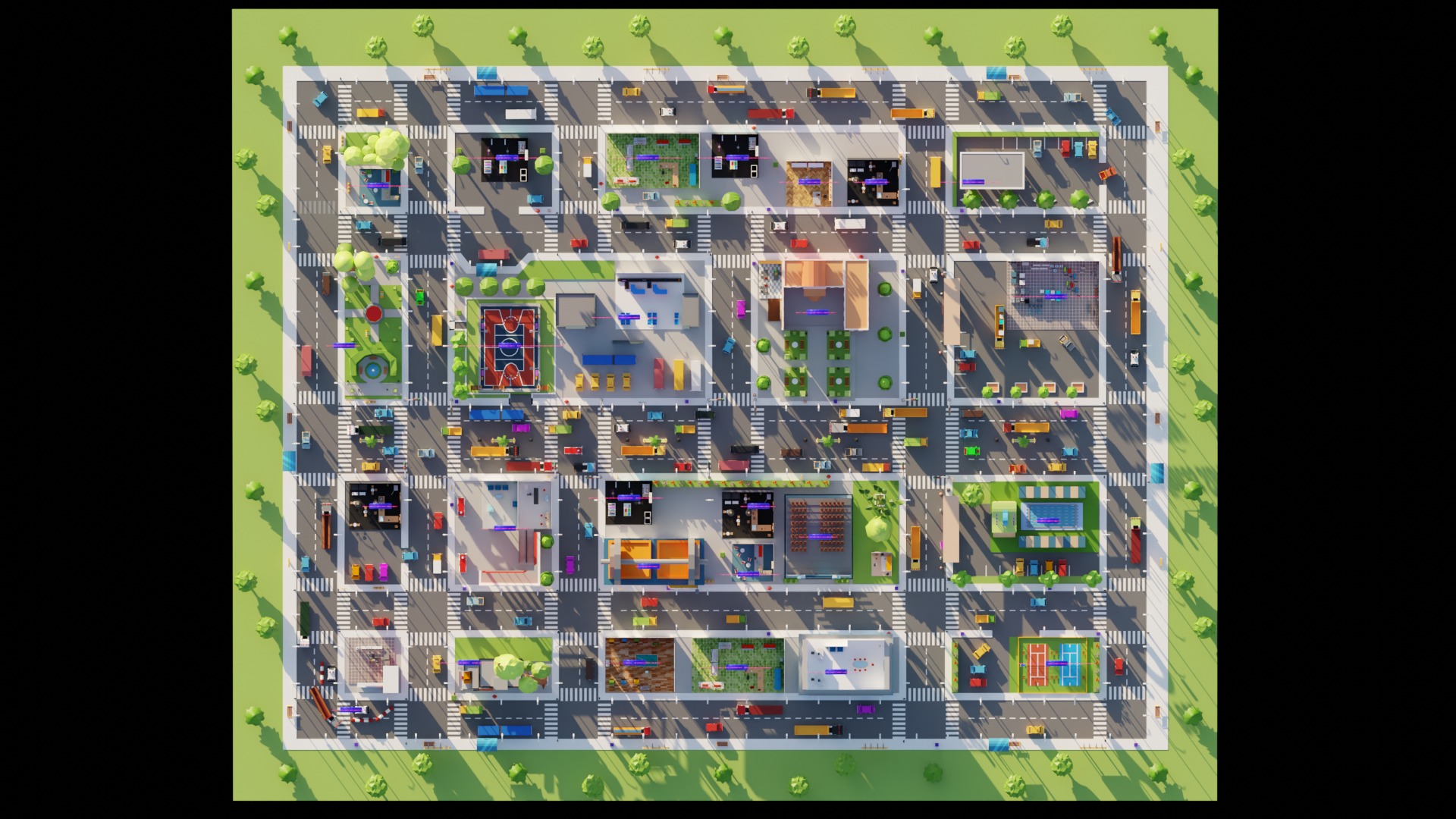 Low Poly Interior City Low-poly 3D model_12