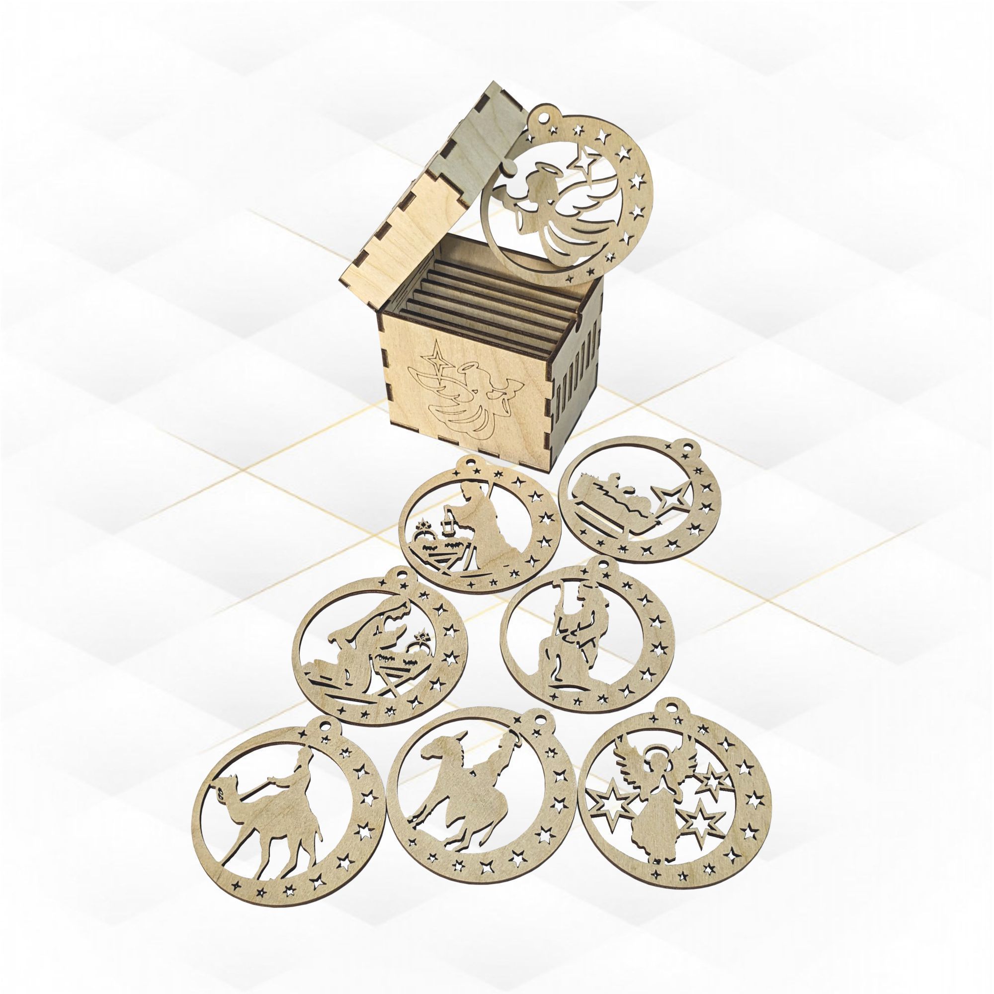 Set Nativity decor in box ready cut drawing 3D print model_3