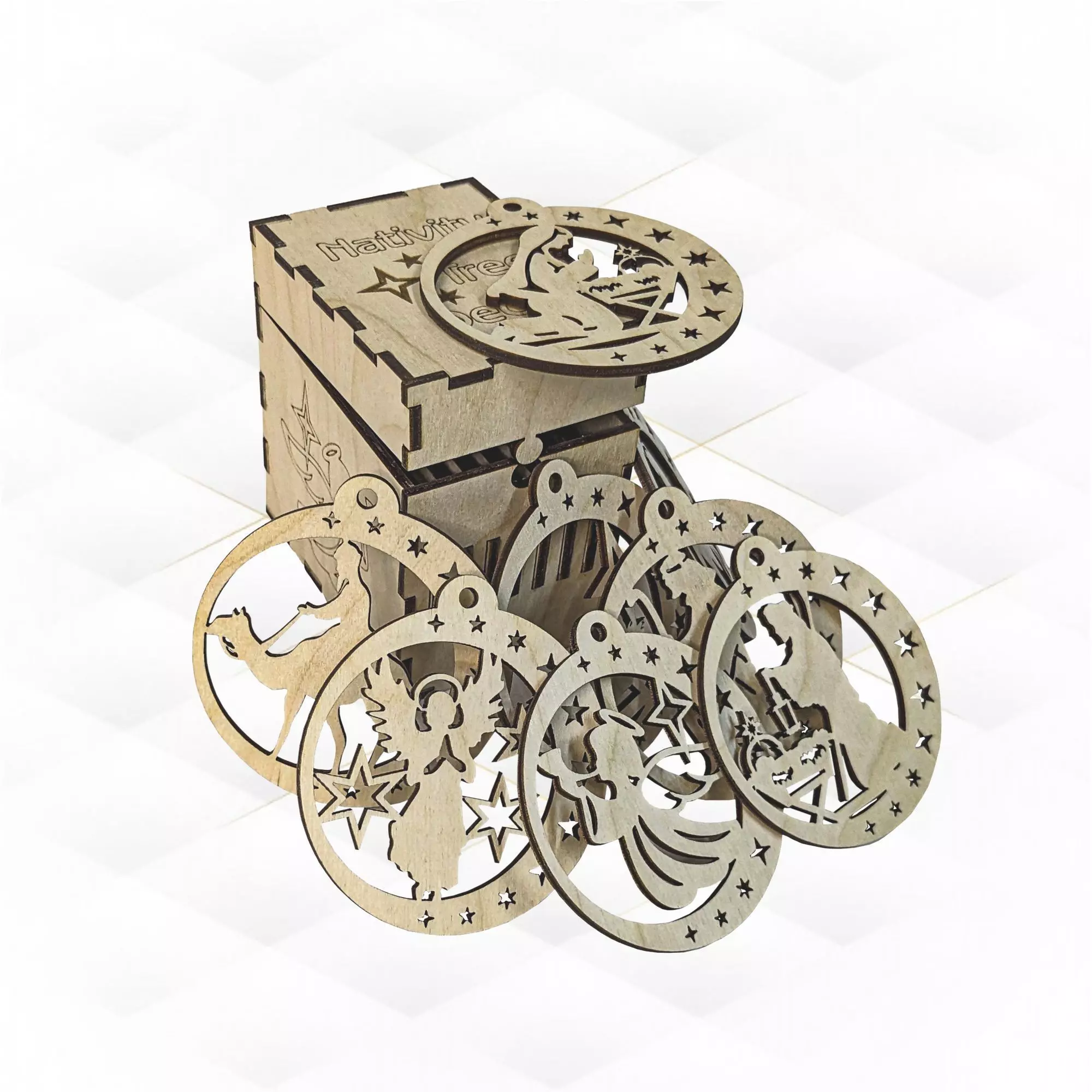 Set Nativity decor in box ready cut drawing 3D print model_0