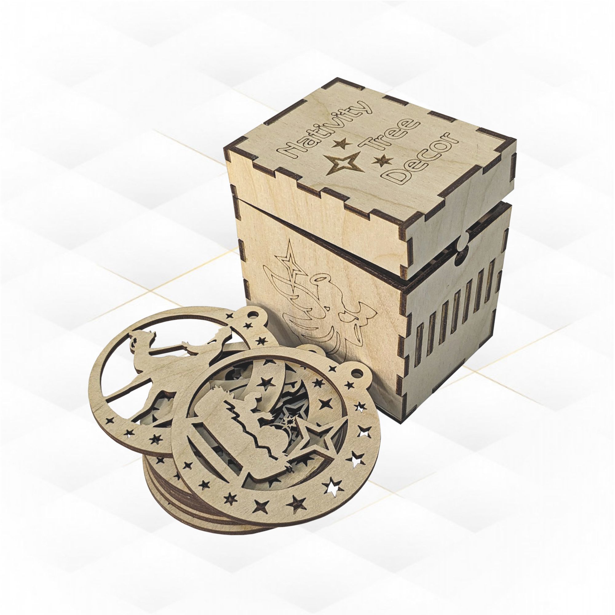 Set Nativity decor in box ready cut drawing 3D print model_1