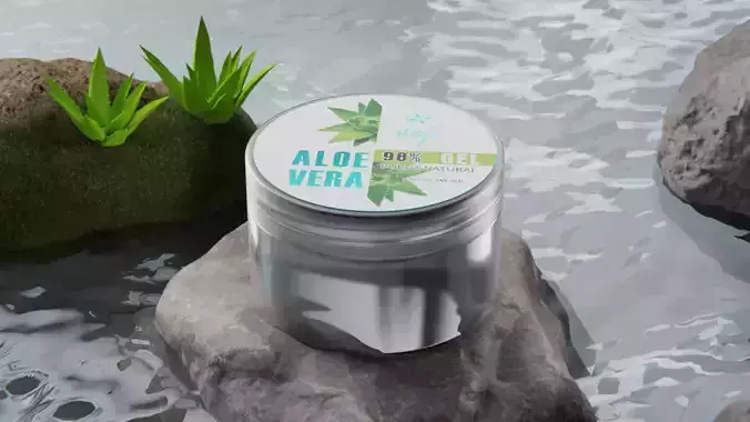 Aloe Vera Gel Prodcut and animation with Full studio Light 3D model