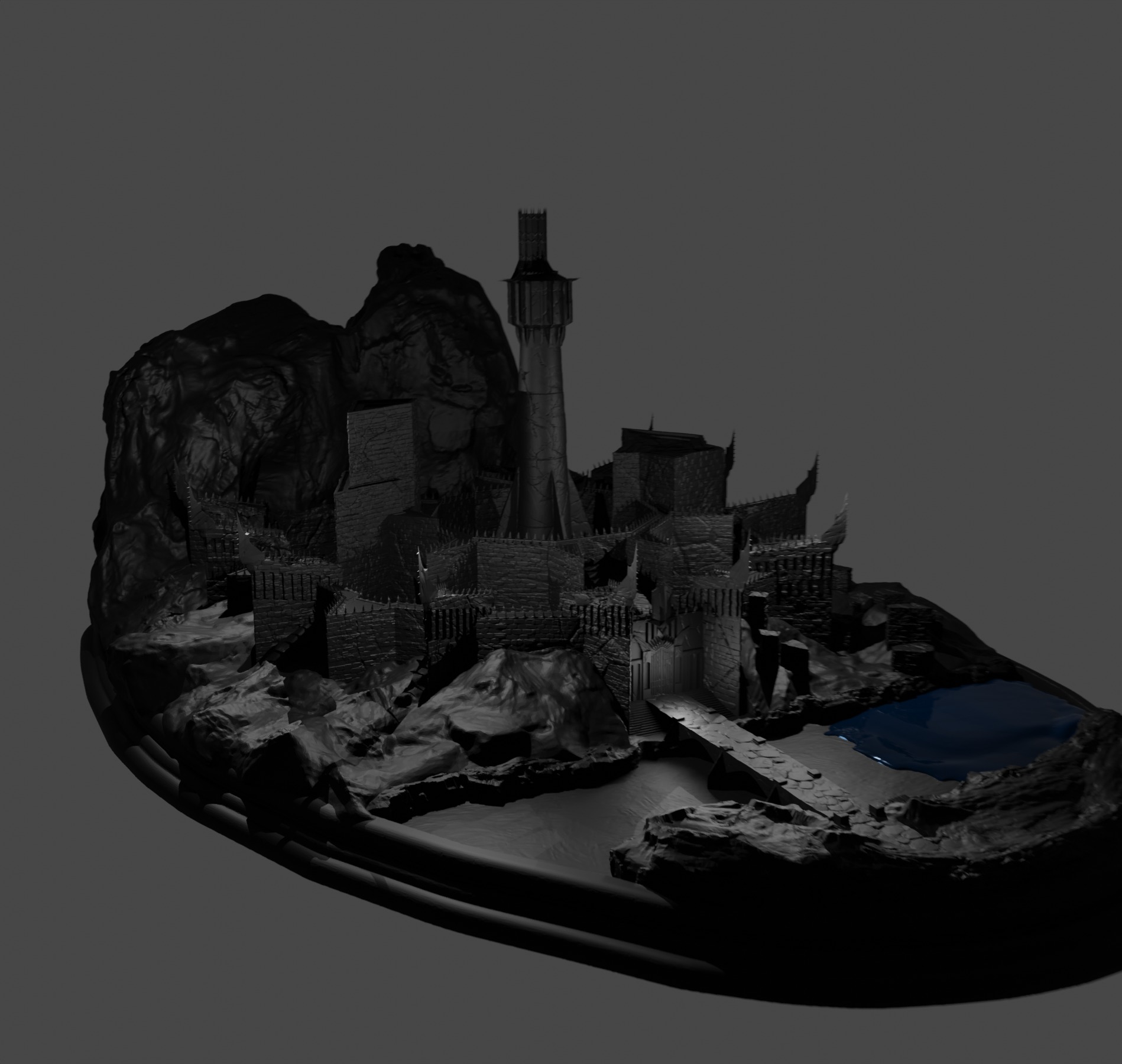 Lamp Minas Morgul fortress Lord of the Rings 3D print model_2