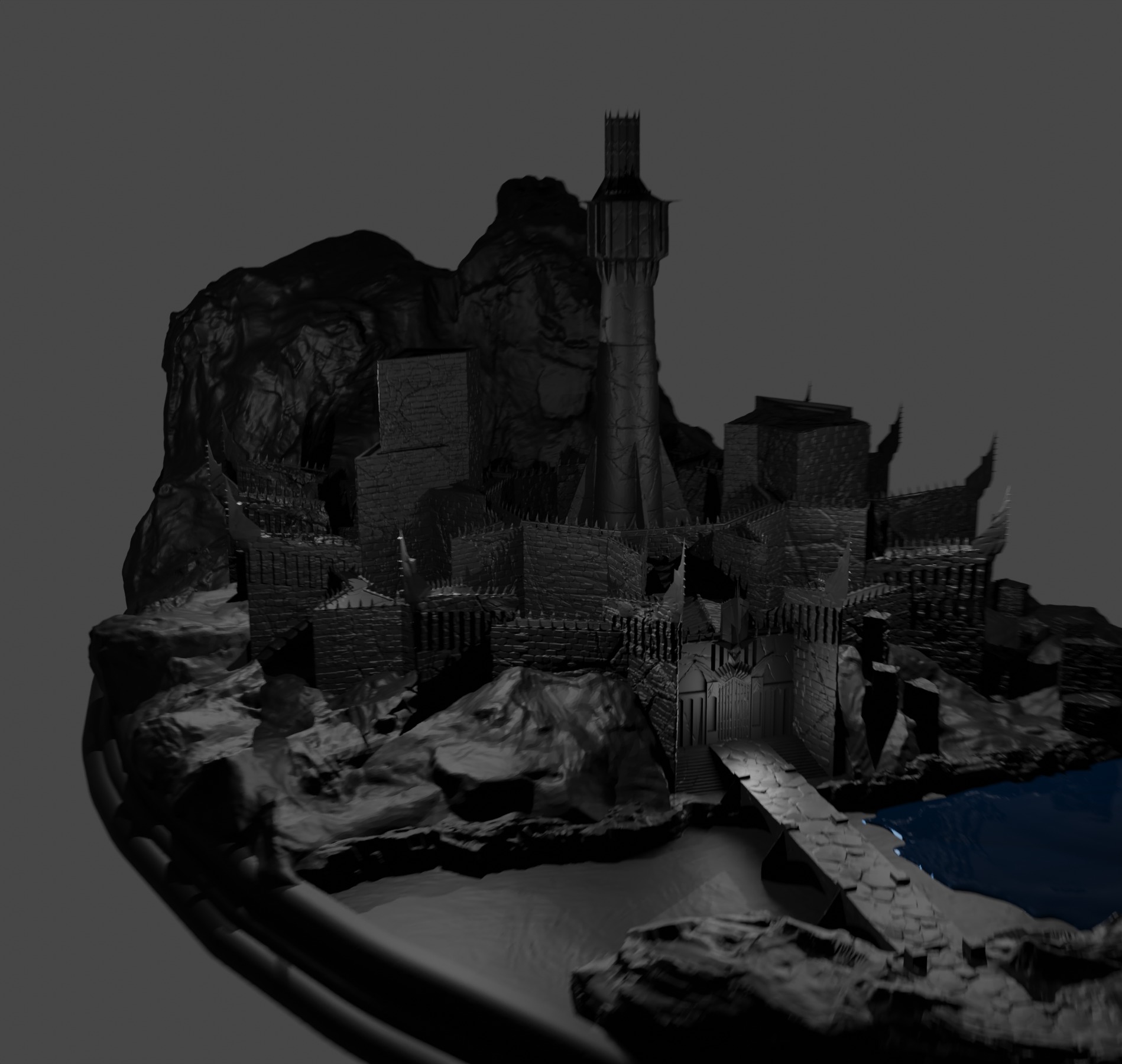 Lamp Minas Morgul fortress Lord of the Rings 3D print model_3