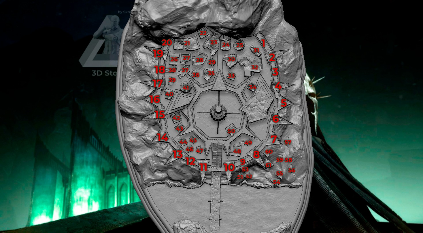 Lamp Minas Morgul fortress Lord of the Rings 3D print model_14