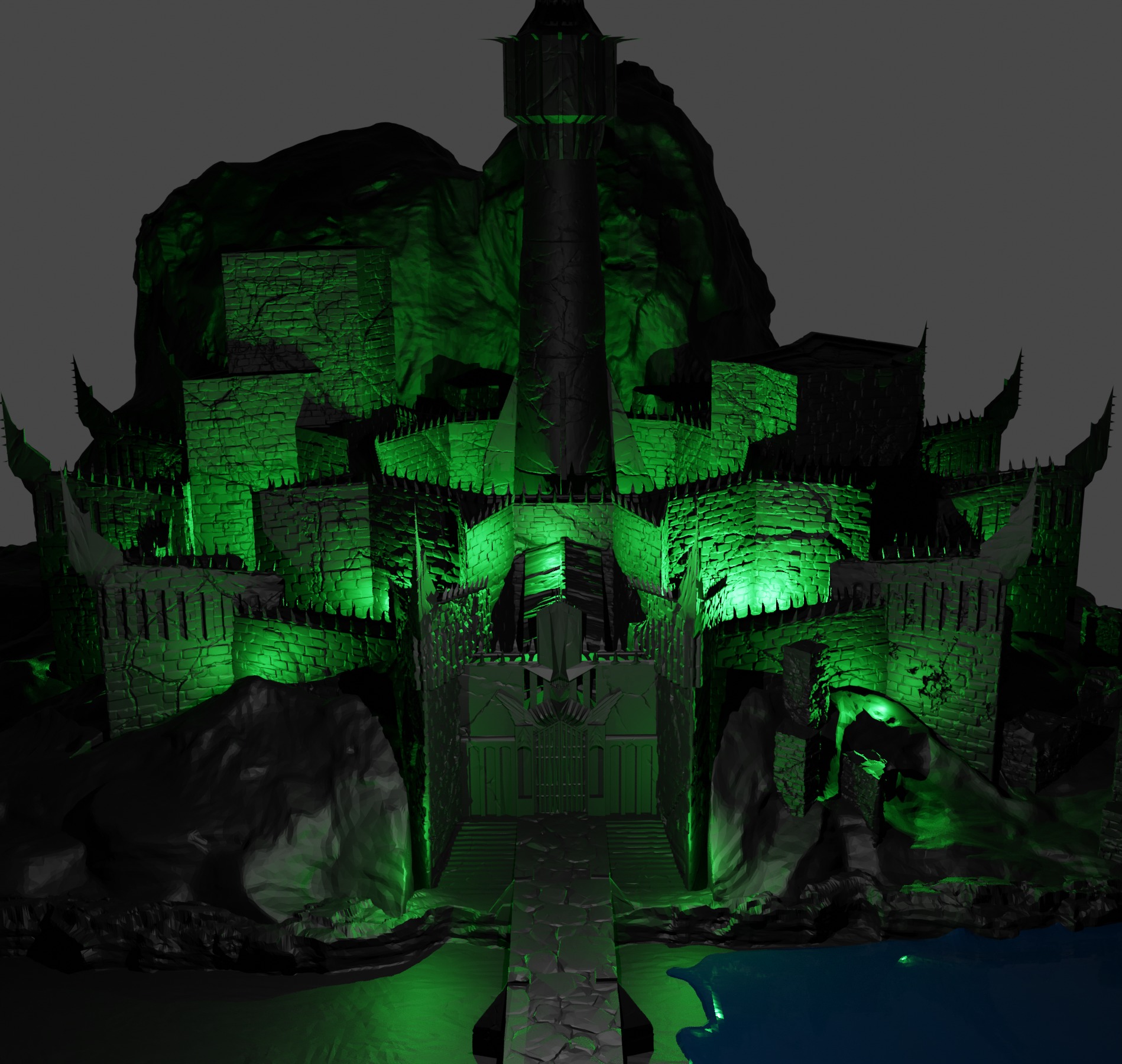 Lamp Minas Morgul fortress Lord of the Rings 3D print model_1
