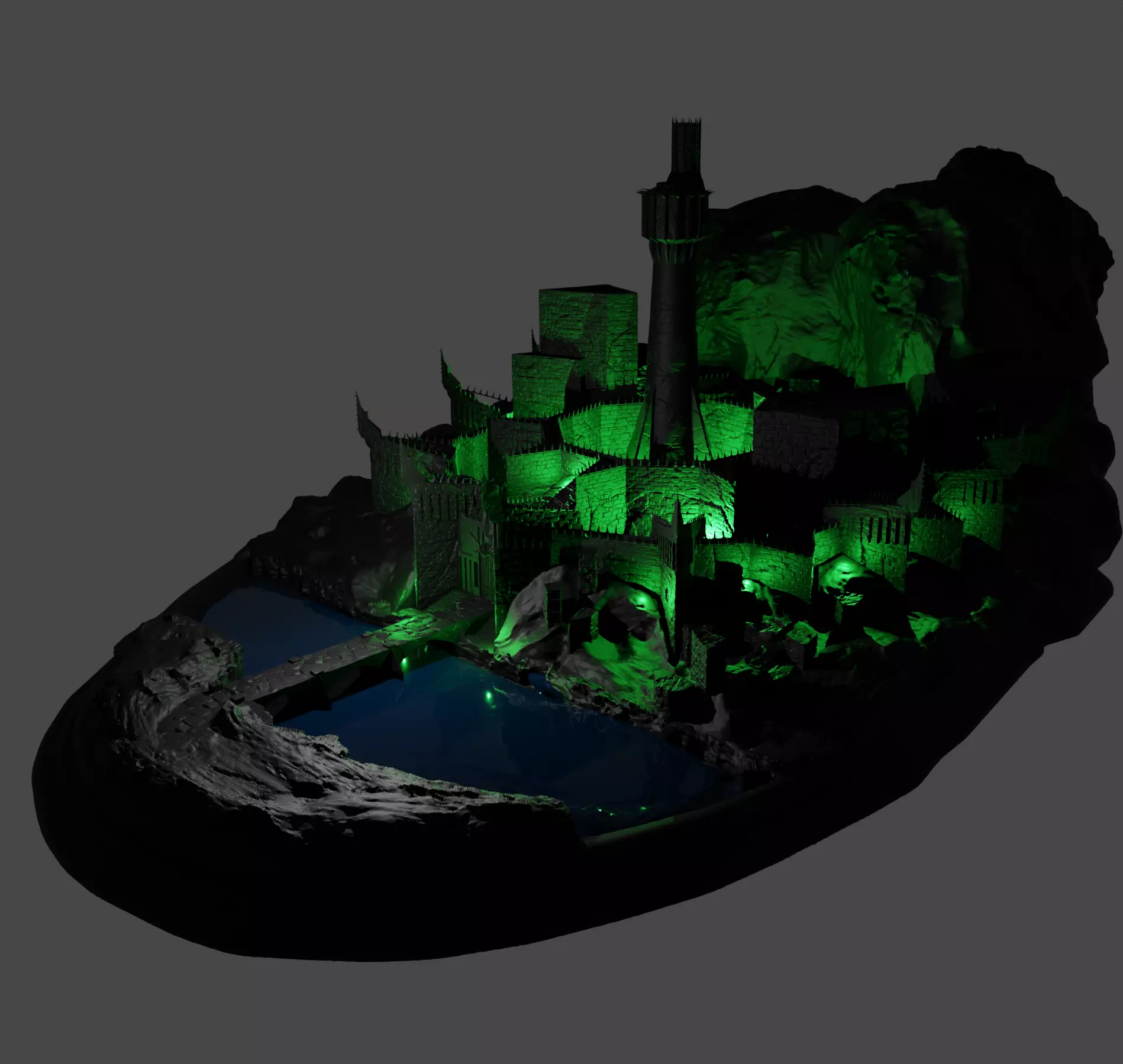 Lamp Minas Morgul fortress Lord of the Rings 3D print model_0