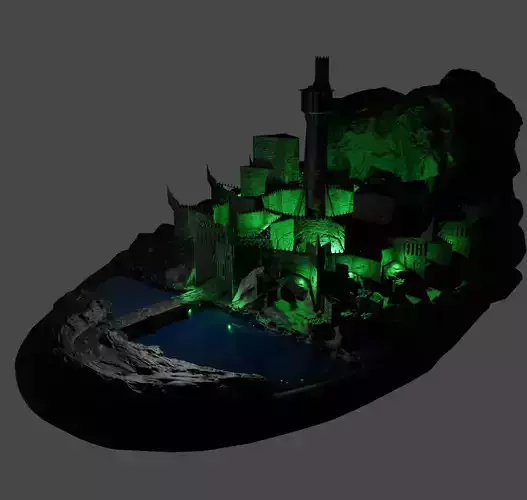 Lamp Minas Morgul fortress Lord of the Rings 3D print model