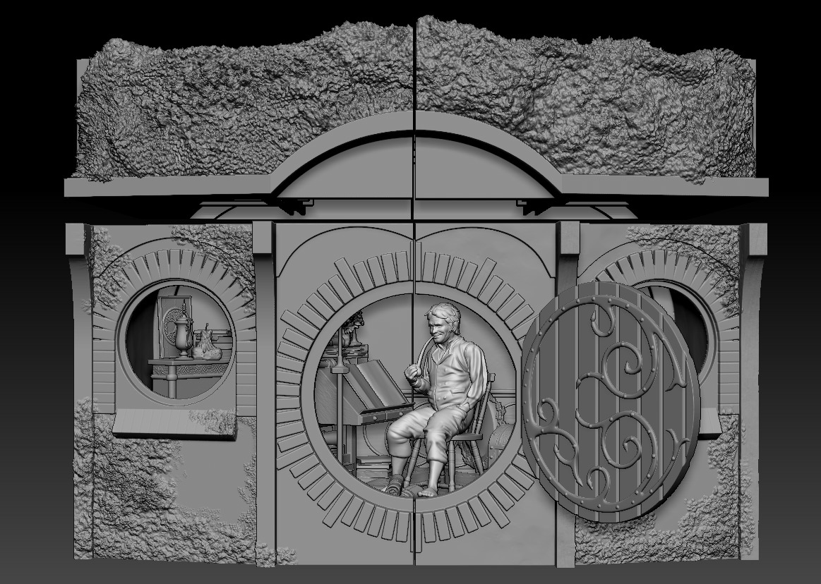 Book Nook Lamp Bag End Bilbo Baggins Lord of the Rings 3D print model_7