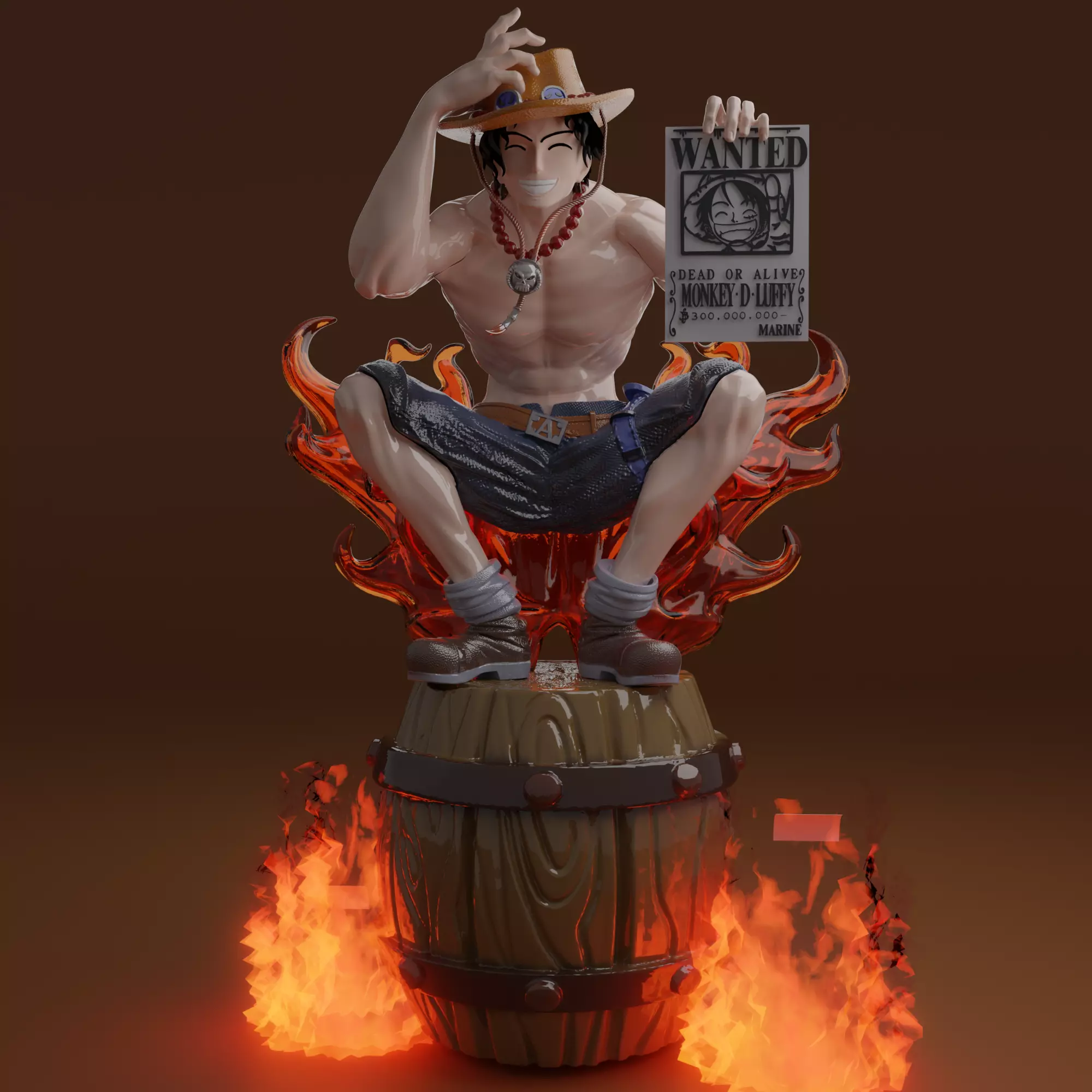 Lamp Portgas D Ace One Piece 3D print model