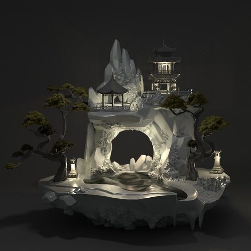 Chinese Rock Lamp 3D print model