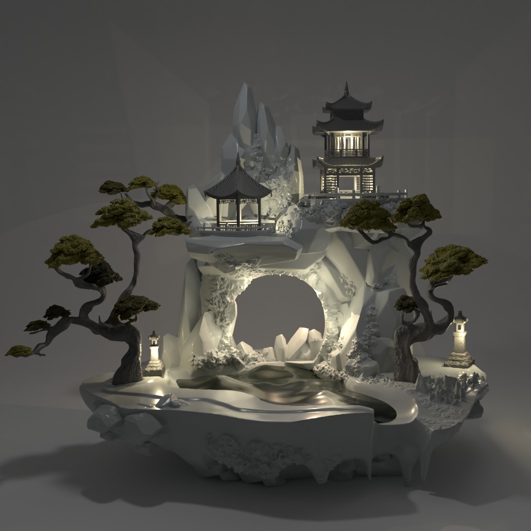 Chinese Rock Lamp 3D print model_2