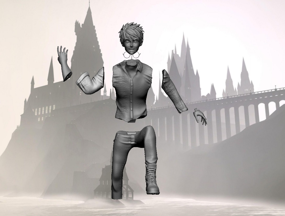 Lamp Harry Potter escapes from home in Ron Weasleys car 3D print model_10