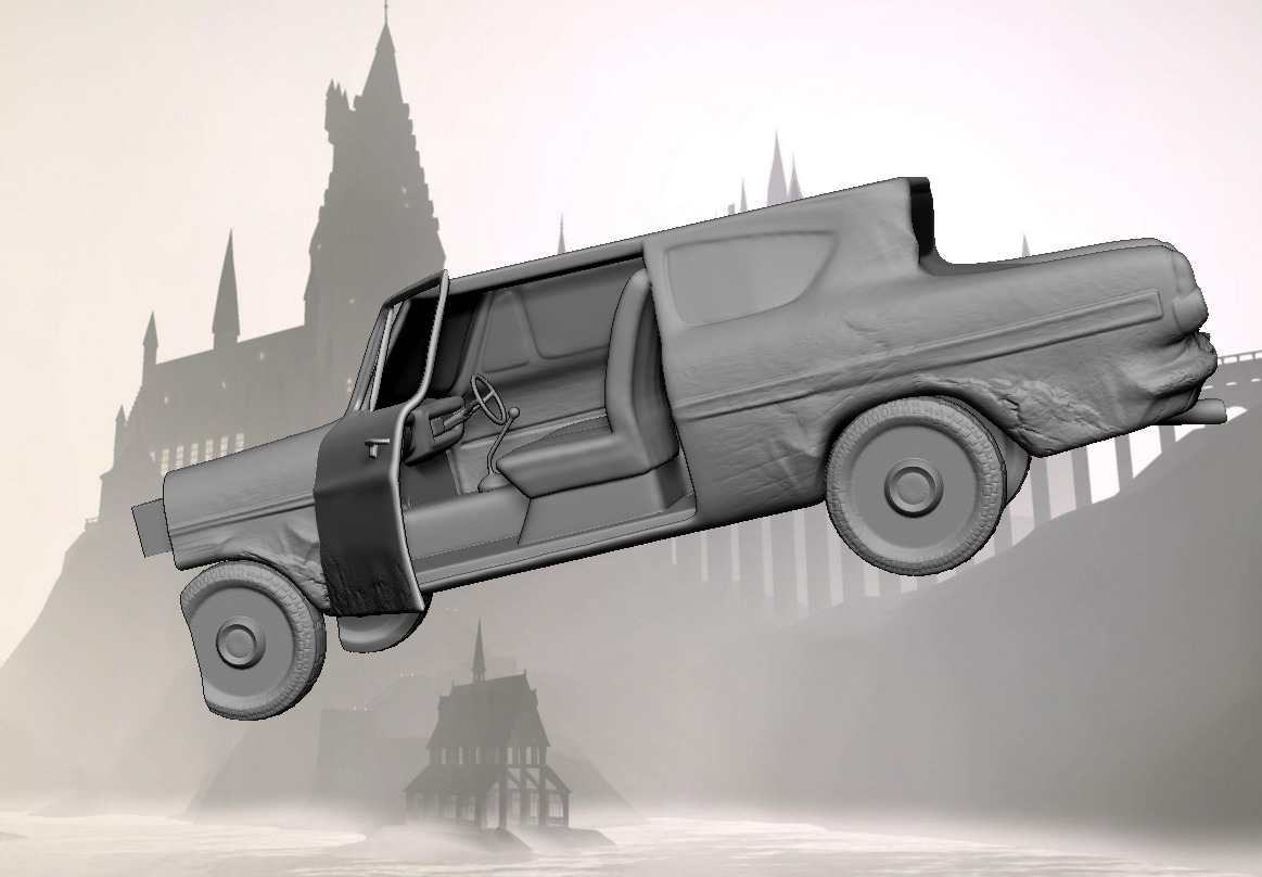 Lamp Harry Potter escapes from home in Ron Weasleys car 3D print model_7