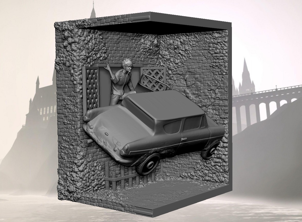 Lamp Harry Potter escapes from home in Ron Weasleys car 3D print model_3
