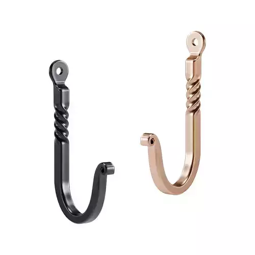 Black Wrought Iron Wall Mount Hooks