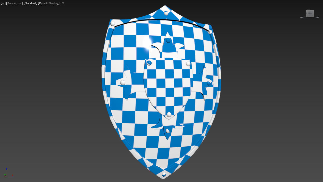 Knight Crusader shield 02- Low-poly 3d model Low-poly 3D model_5