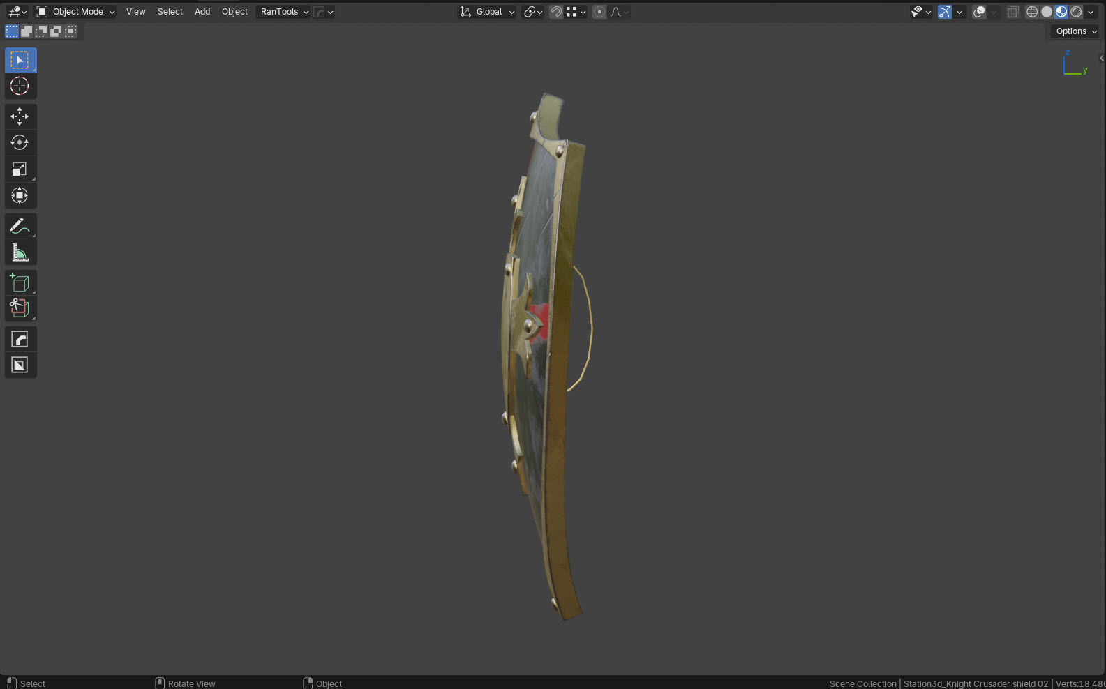 Knight Crusader shield 02- Low-poly 3d model Low-poly 3D model_8