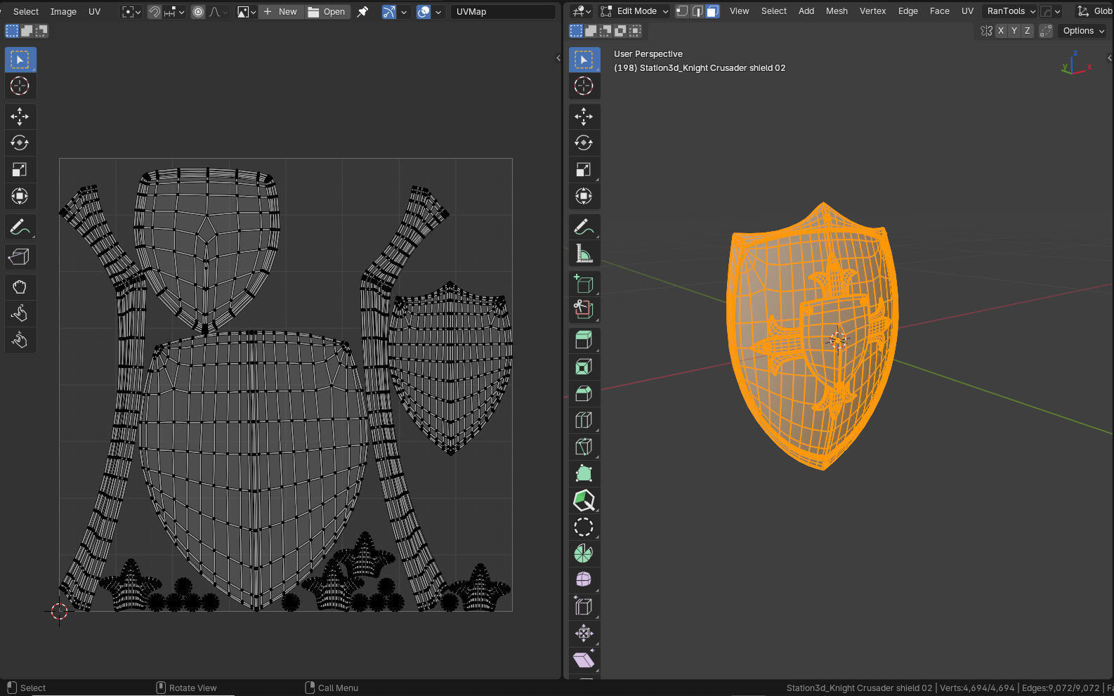 Knight Crusader shield 02- Low-poly 3d model Low-poly 3D model_15