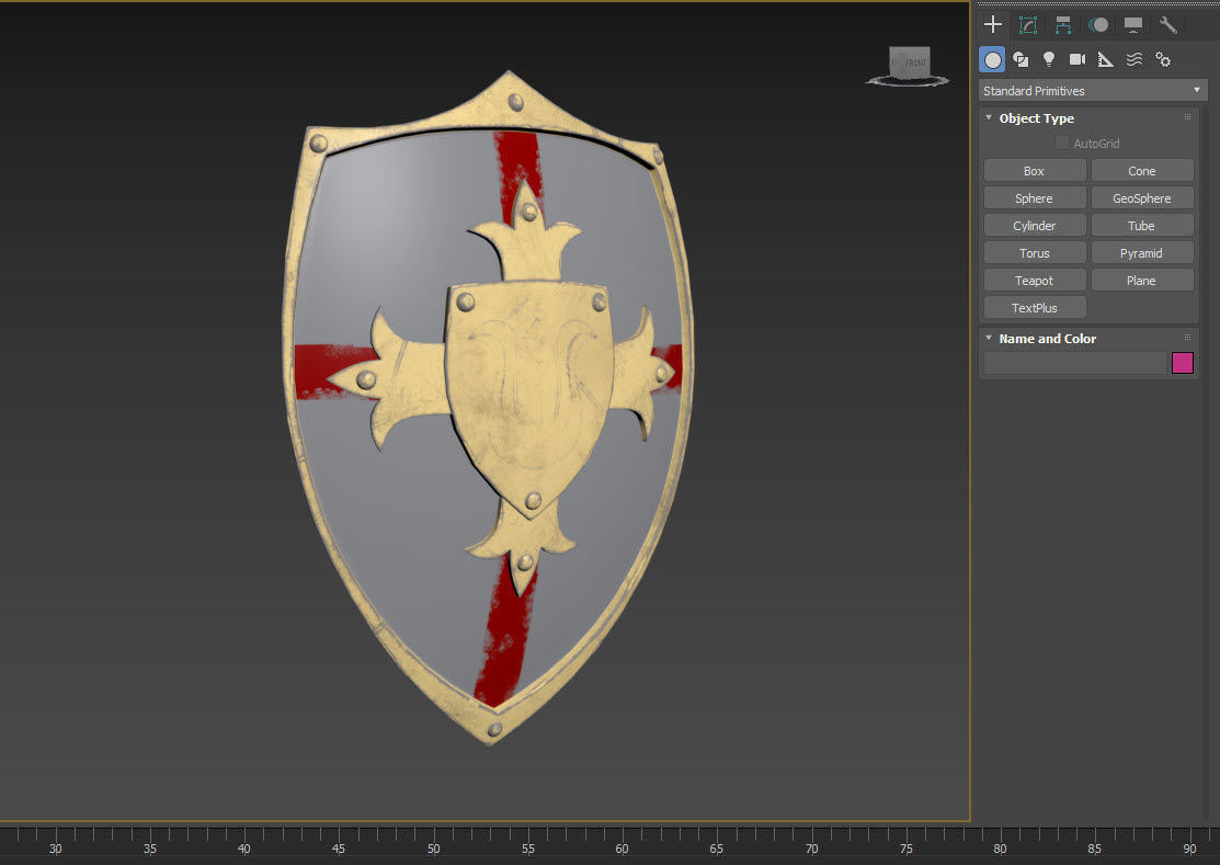 Knight Crusader shield 02- Low-poly 3d model Low-poly 3D model_7