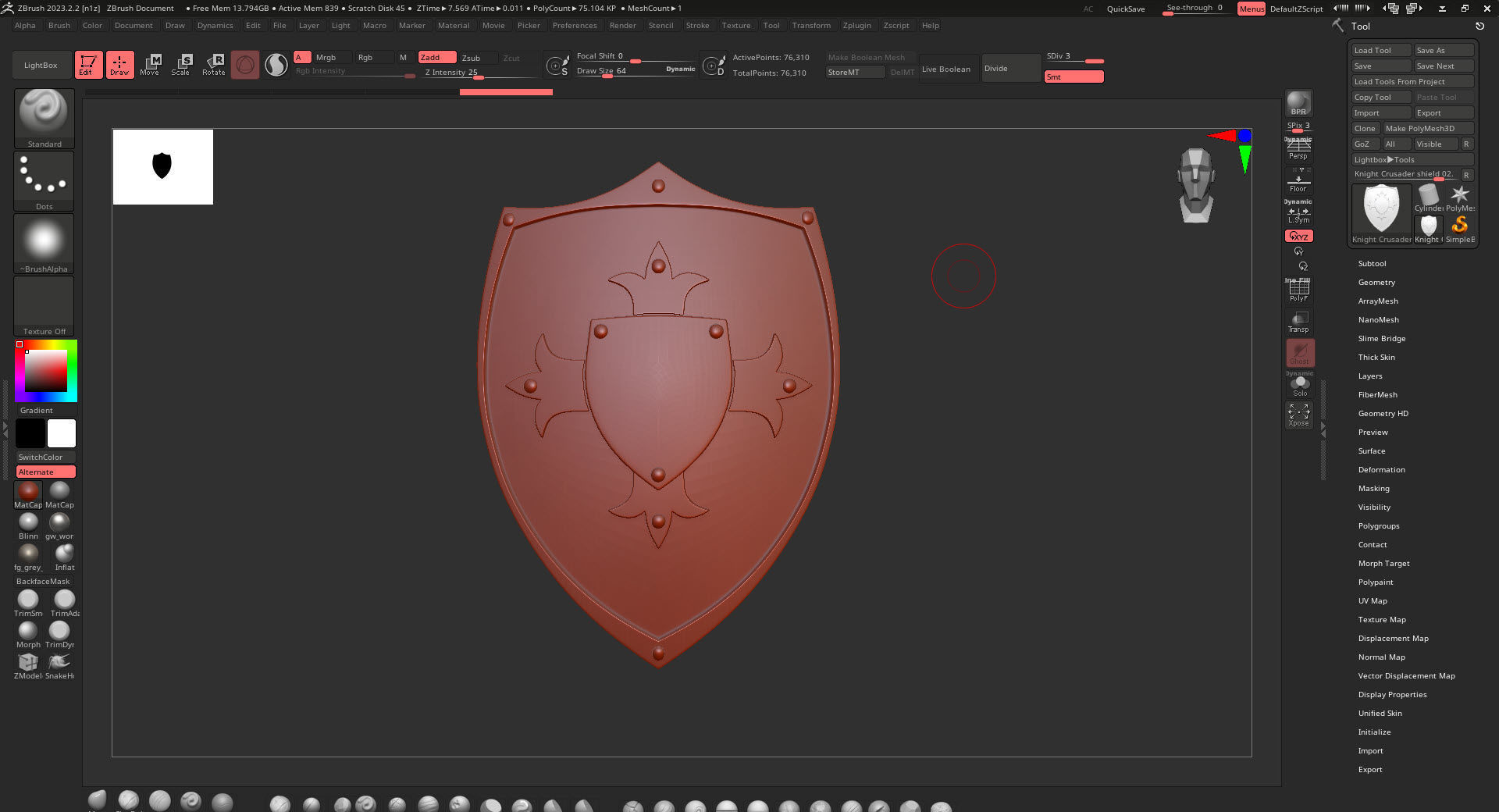 Knight Crusader shield 02- Low-poly 3d model Low-poly 3D model_9