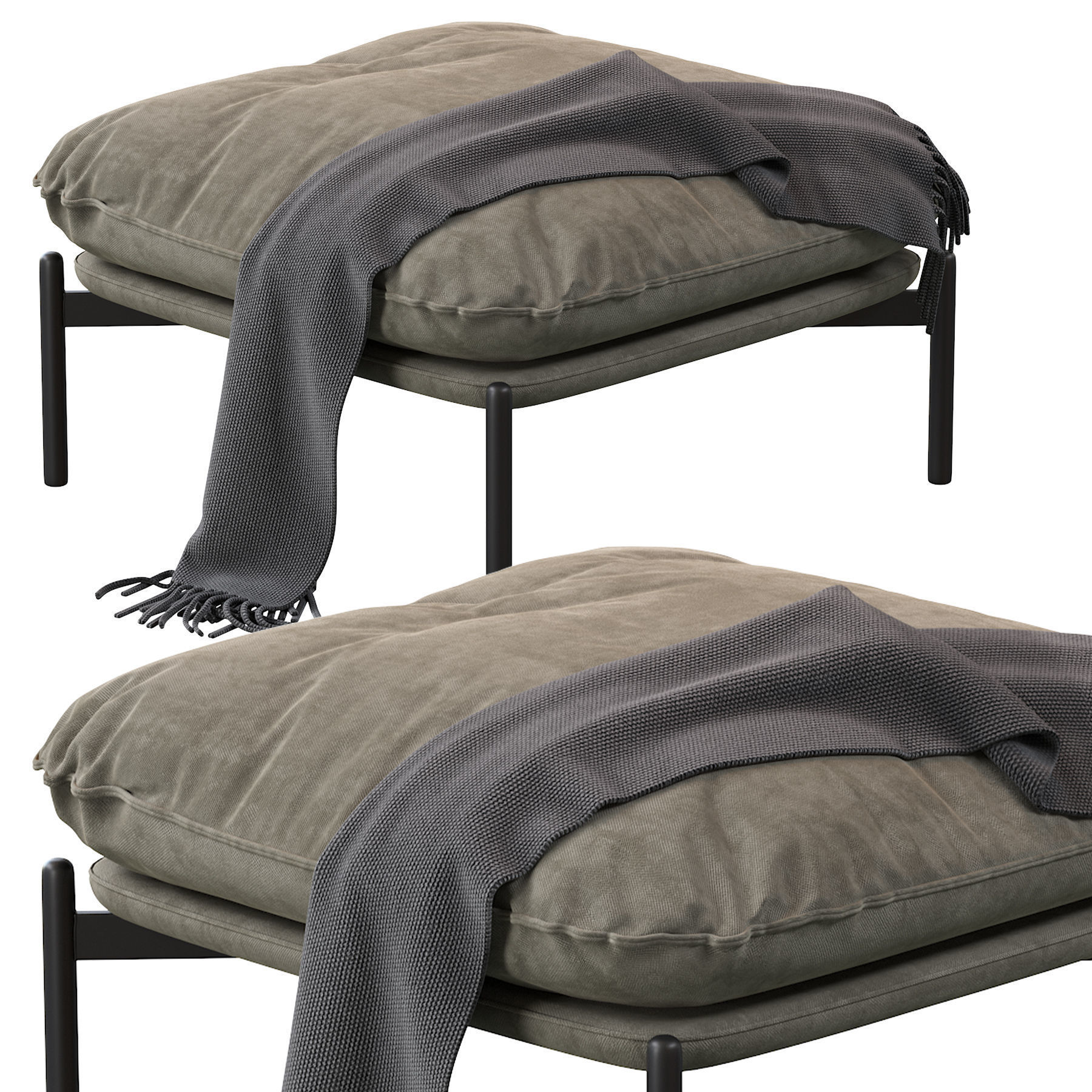 Cloud Pouf and Tradition 3D model_1