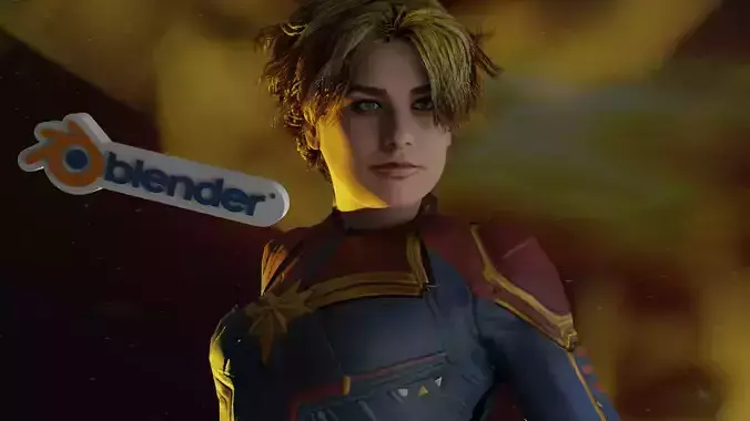 Captain Marvel Carol Danvers 3D Character Riged 3D model
