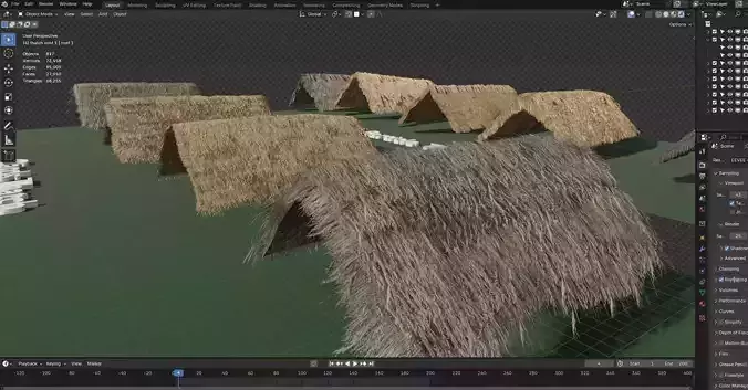 Thatch Hut Roof For Games and Films 3D model