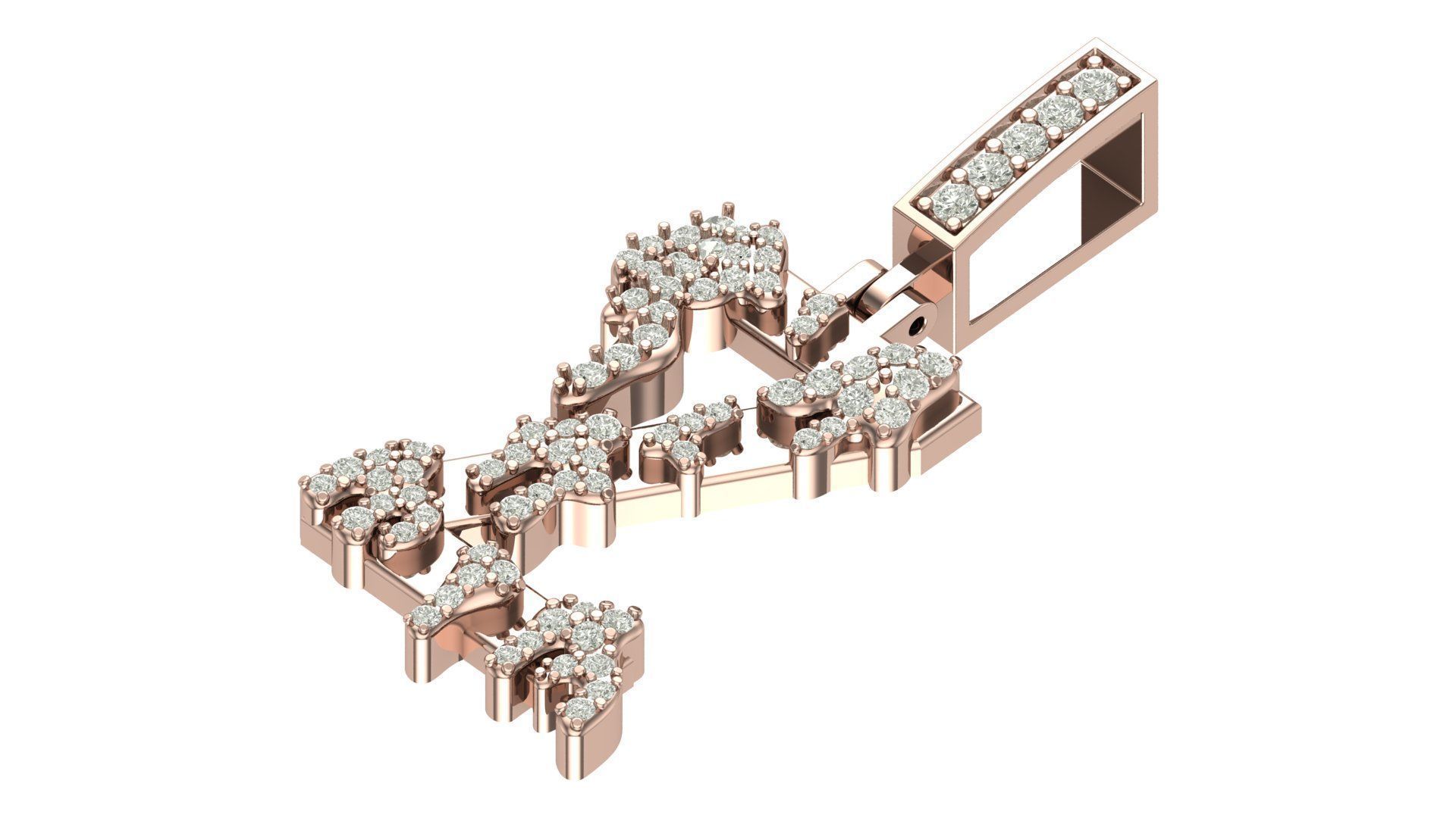 Alphabet Latter hiphop Pendent 3D print model_5