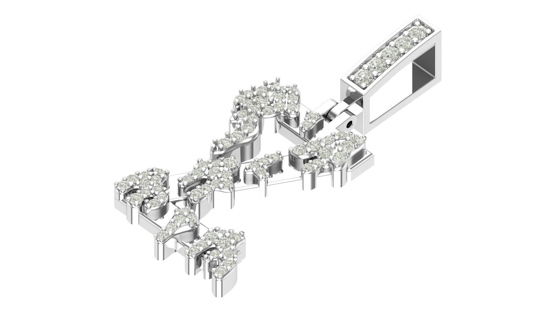 Alphabet Latter hiphop Pendent 3D print model_4