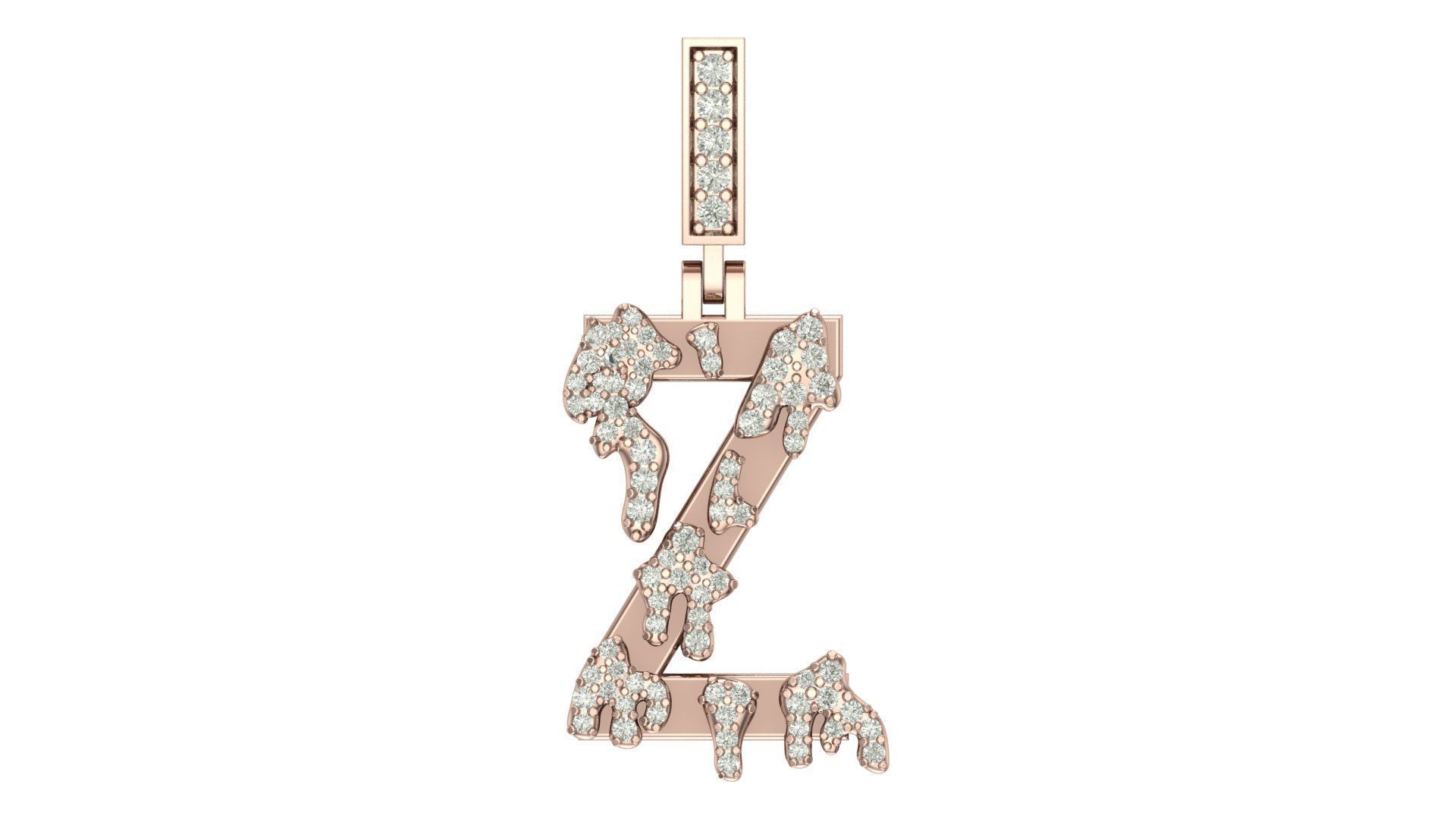 Alphabet Latter hiphop Pendent 3D print model_2