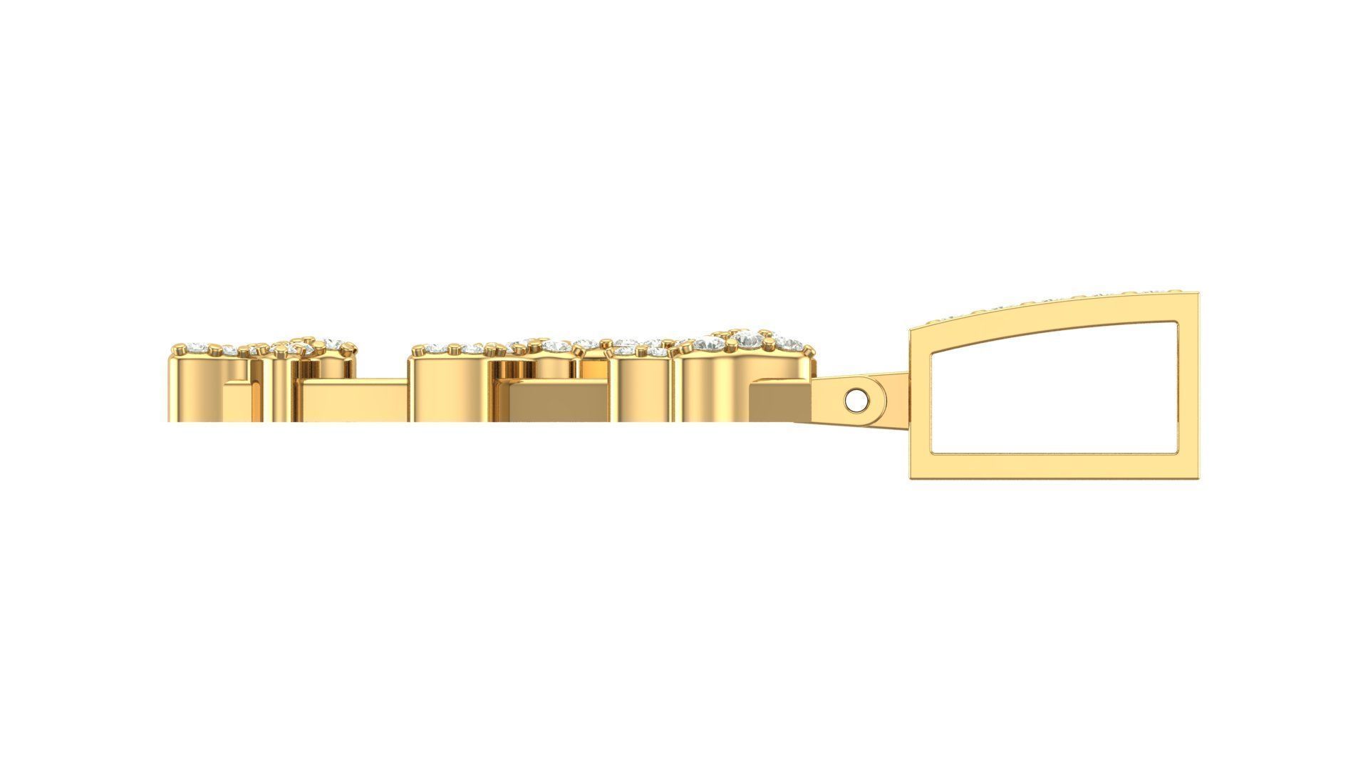 Alphabet Latter hiphop Pendent 3D print model_8