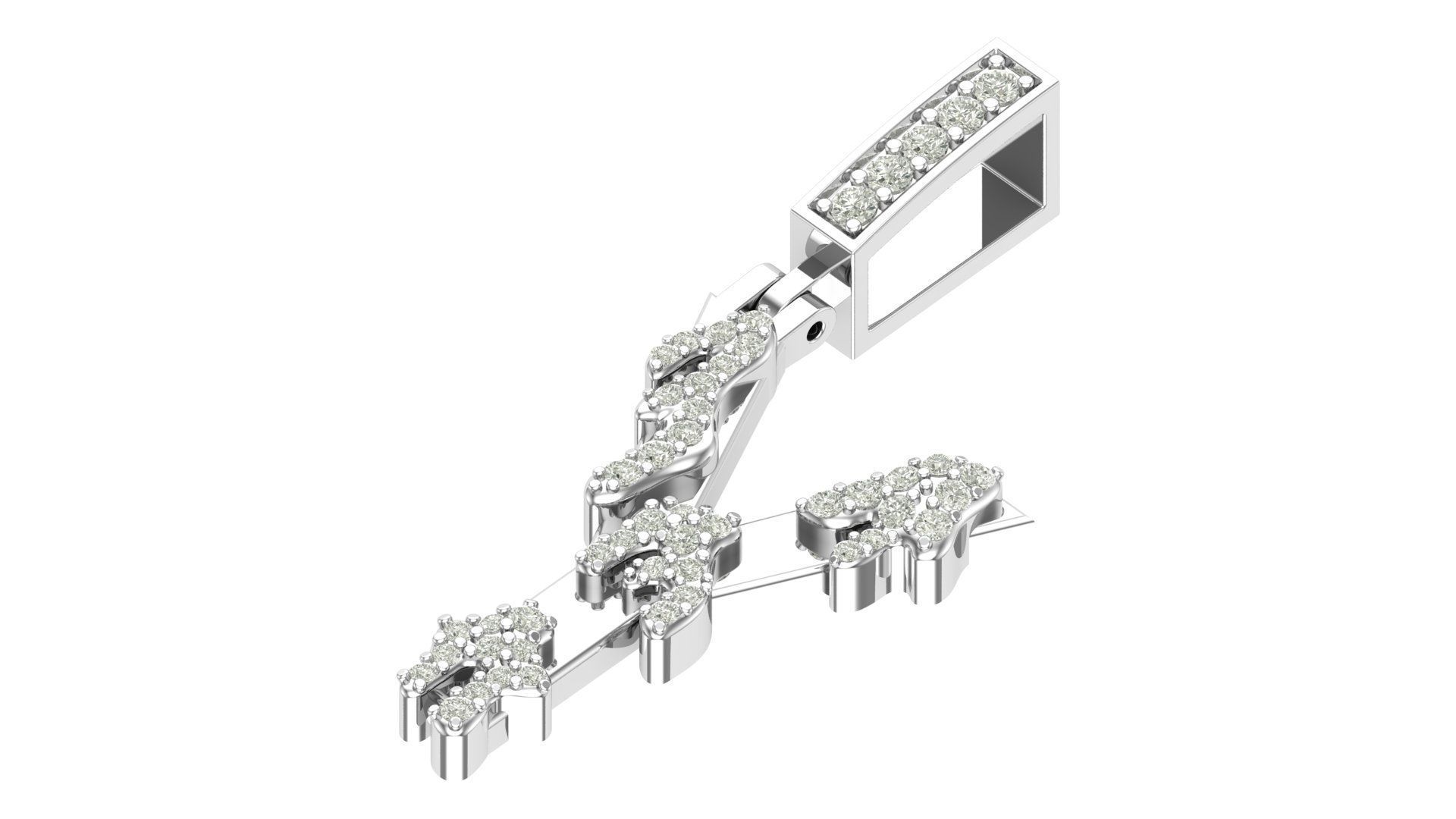 Alphabet Latter hiphop Pendent 3D print model_5