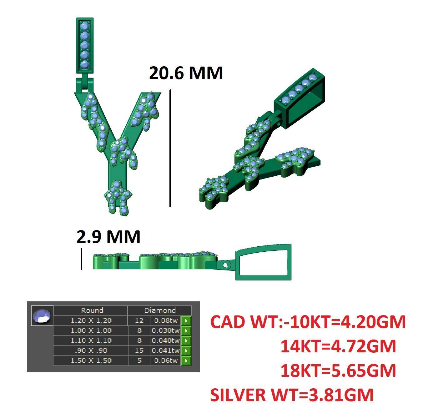 Alphabet Latter hiphop Pendent 3D print model_13