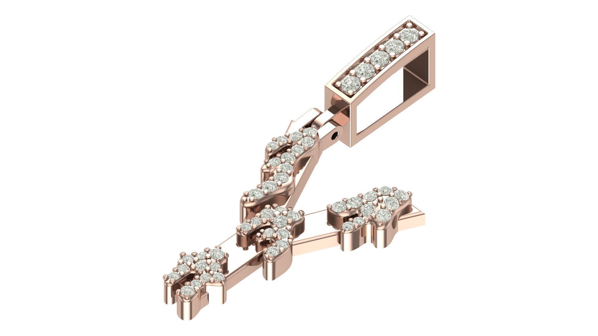 Alphabet Latter hiphop Pendent 3D print model_4