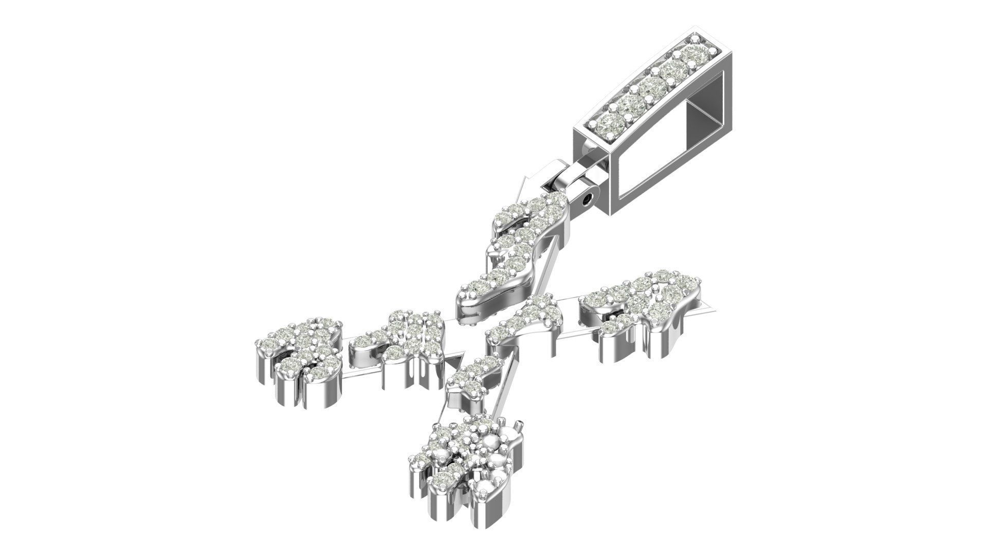 Alphabet Latter hiphop Pendent 3D print model_8