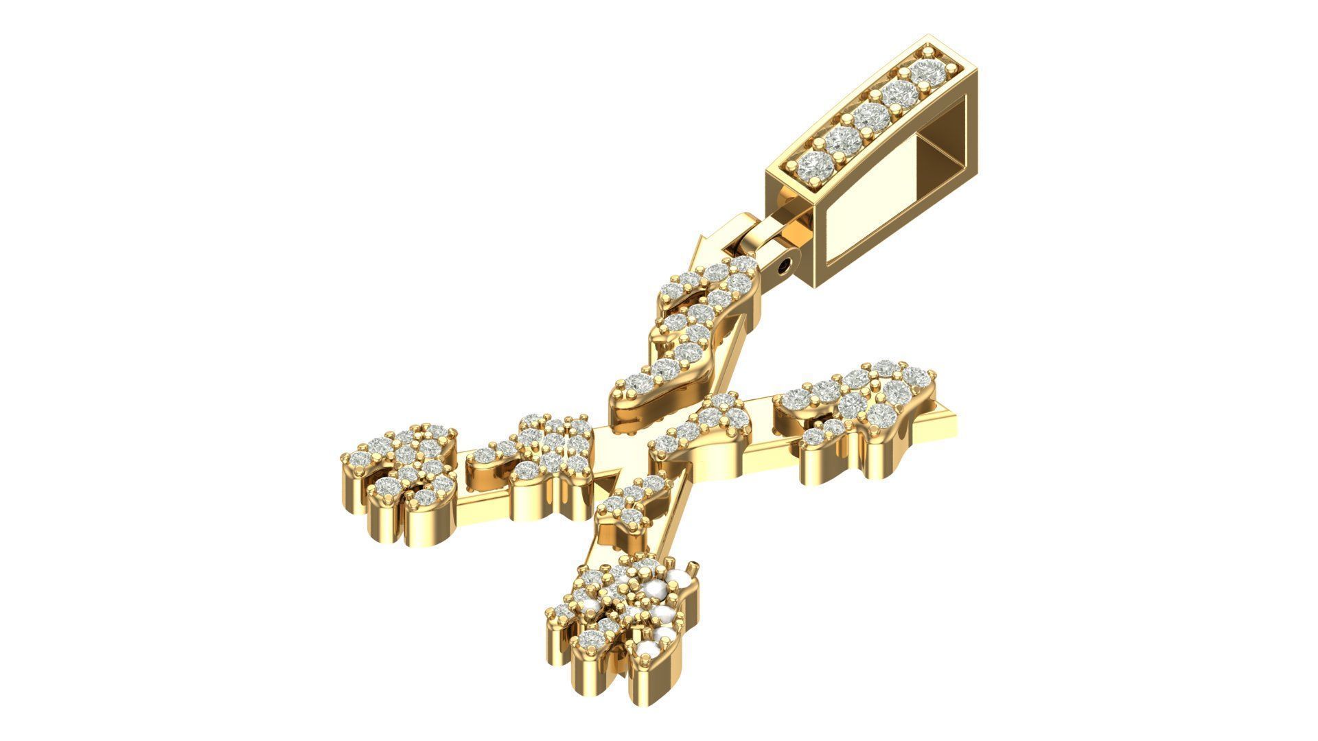 Alphabet Latter hiphop Pendent 3D print model_13