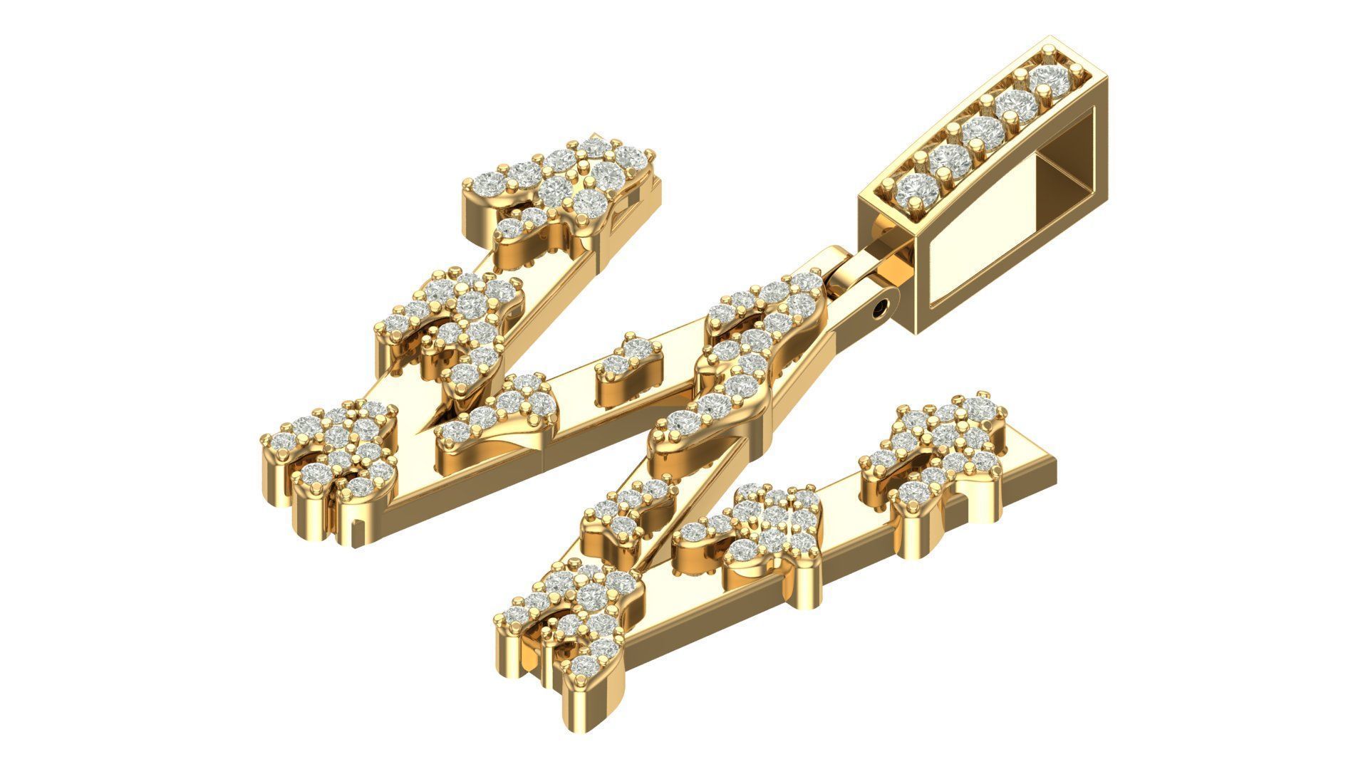 Alphabet Latter hiphop Pendent 3D print model_13