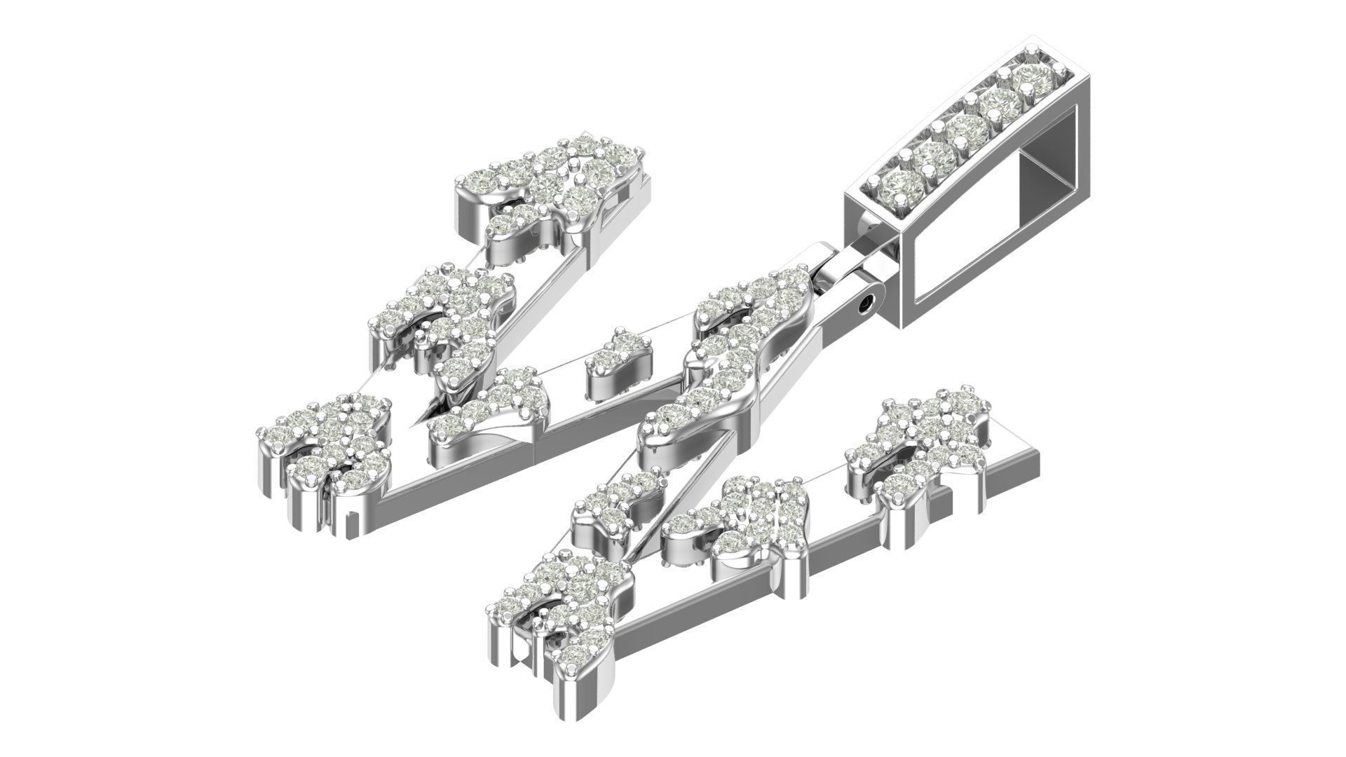 Alphabet Latter hiphop Pendent 3D print model_9