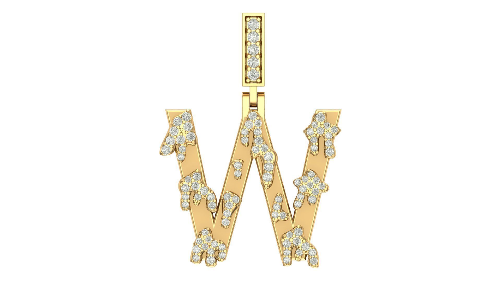 Alphabet Latter hiphop Pendent 3D print model_10