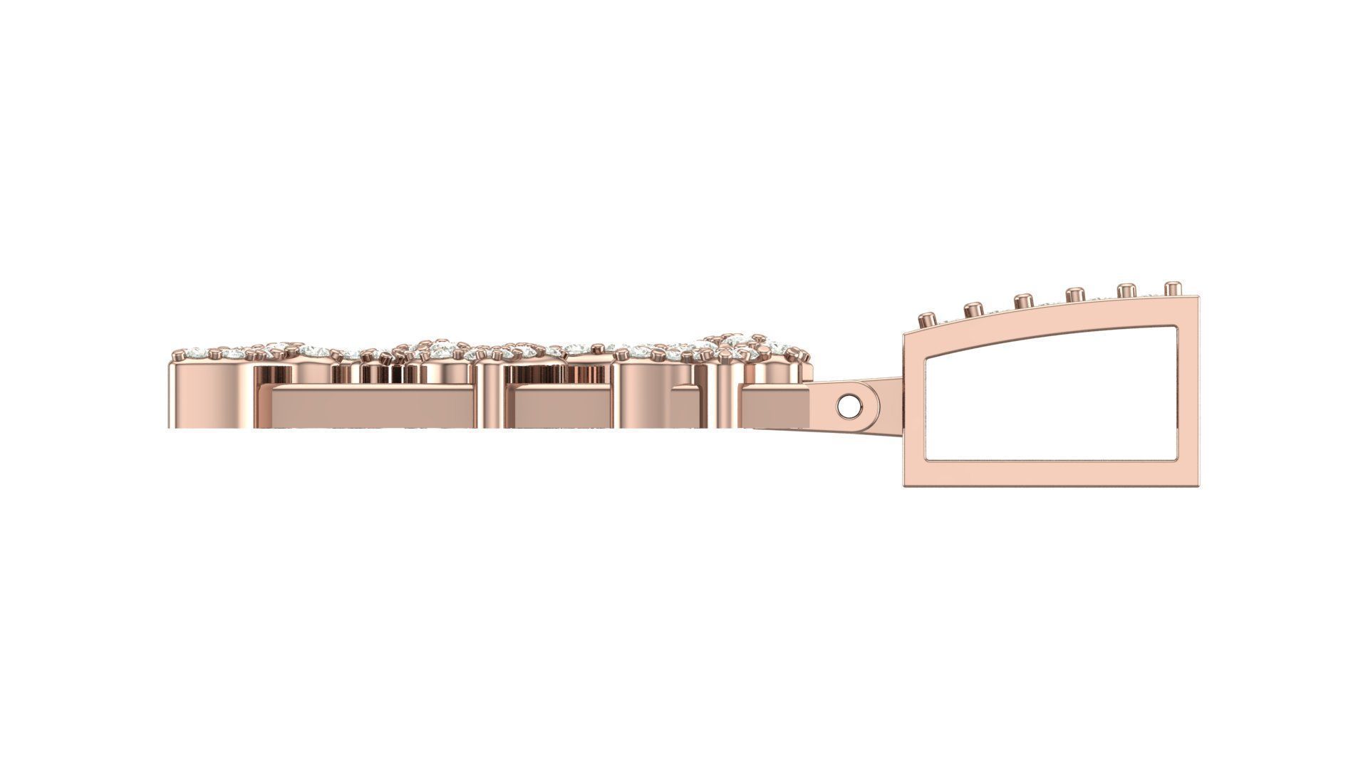 Alphabet Latter hiphop Pendent 3D print model_2