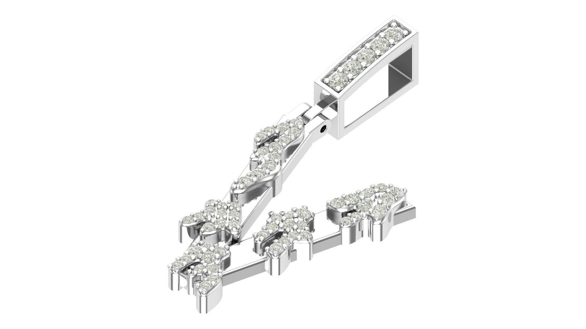 Alphabet Latter hiphop Pendent 3D print model_4