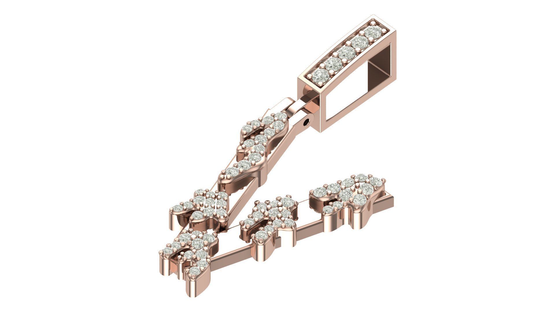 Alphabet Latter hiphop Pendent 3D print model_5