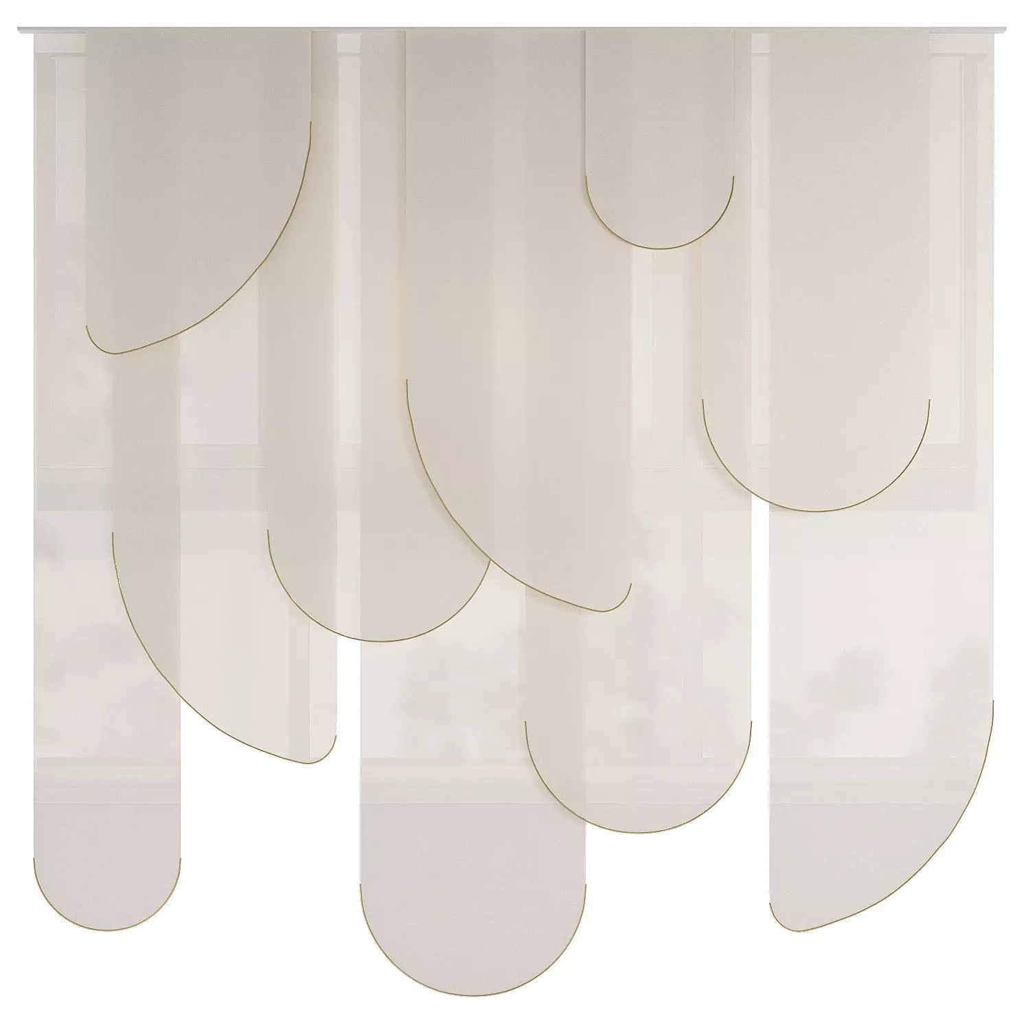 Leaves blank panel curtains by Studio MTX 3D model_0