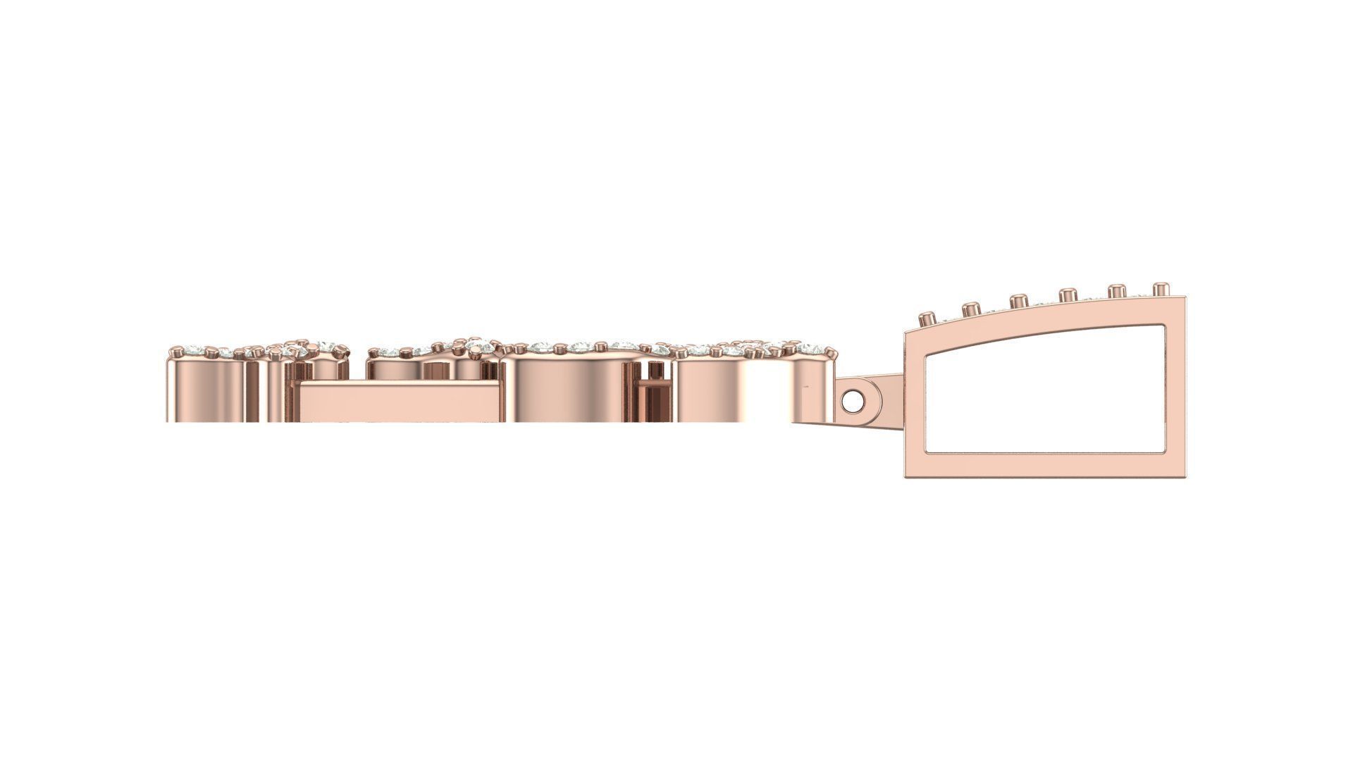 Alphabet Latter hiphop Pendent 3D print model_8