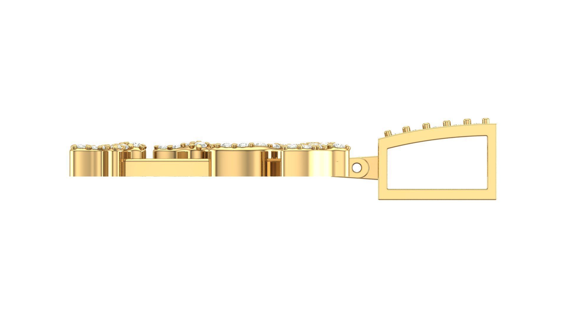 Alphabet Latter hiphop Pendent 3D print model_10